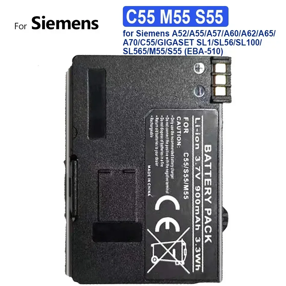 Battery M55 S55 900Mah For Siemens A52/A55/A57/A60/A62/A65/A70/C55/GIGASET SL1/SL56/SL100/SL565/M55/S55 (EBA-510)