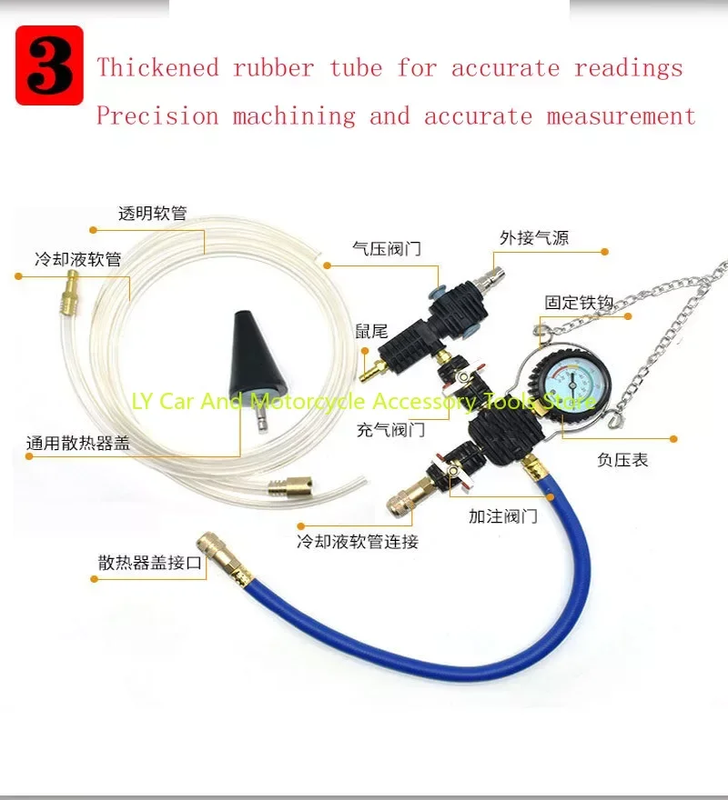 The Whole Car Series 28 Sets Of Water Tank Aluminum Alloy Car Water Tank Leak Detector Antifreeze Coolant Replacement Tool Set