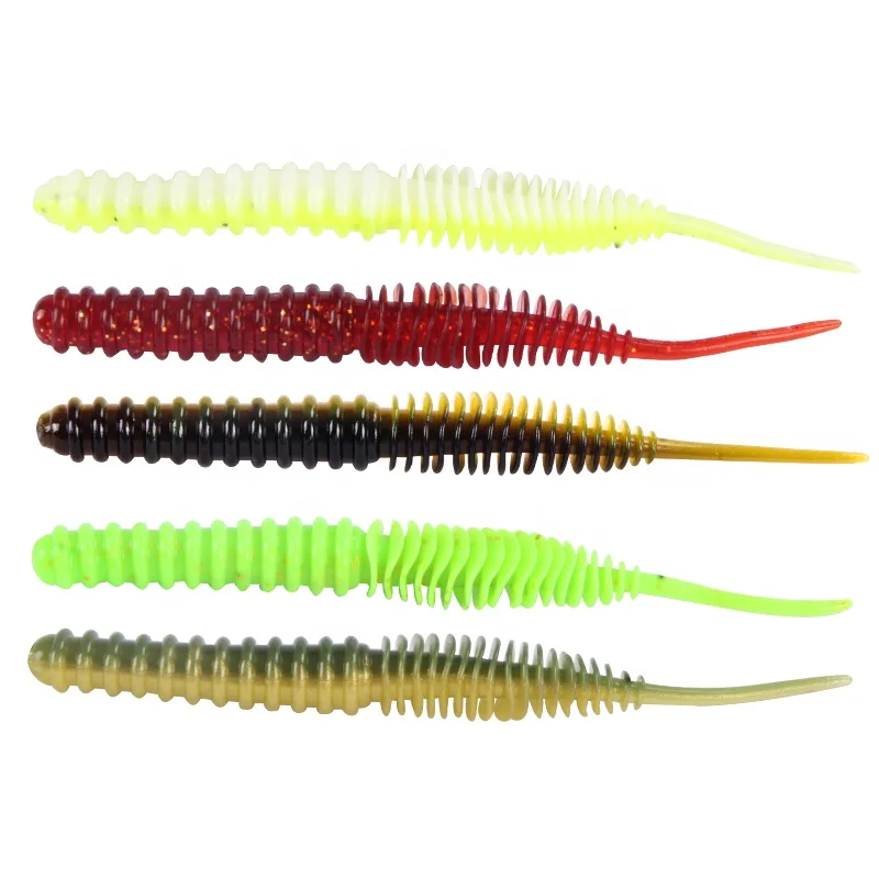 

11cm 4g Trout Double Color Needle Tail Fishing Soft Lure Plastic Shad Worm Bait