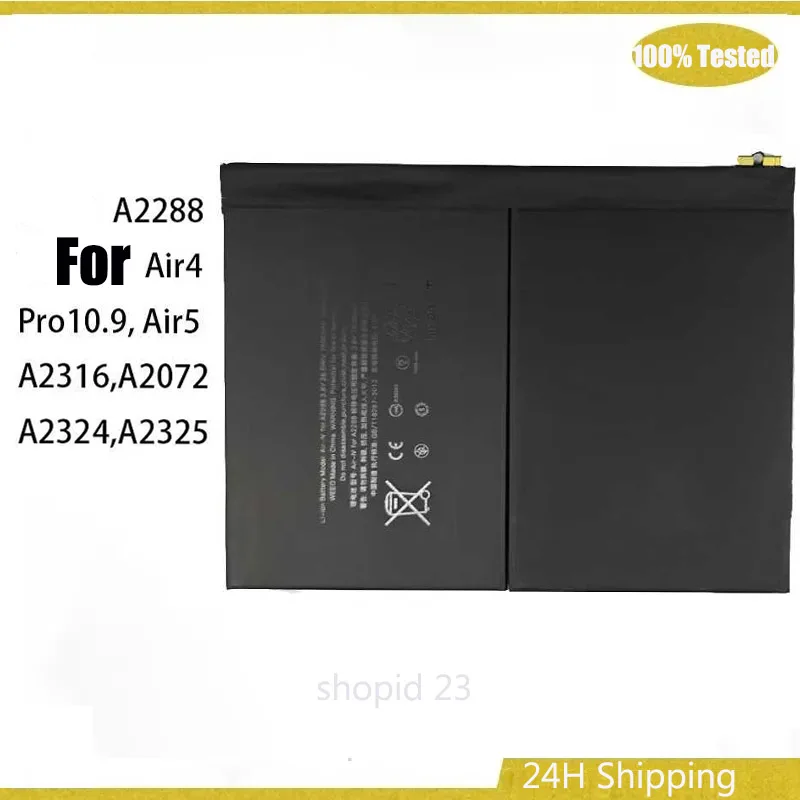 New Battery 3.8V/7606mAh A2288 Battery For ipad Air 4 pro 10 .9 Air4 Air5A2316,A2072A2324,A2325 Tablet Batteries+Tools