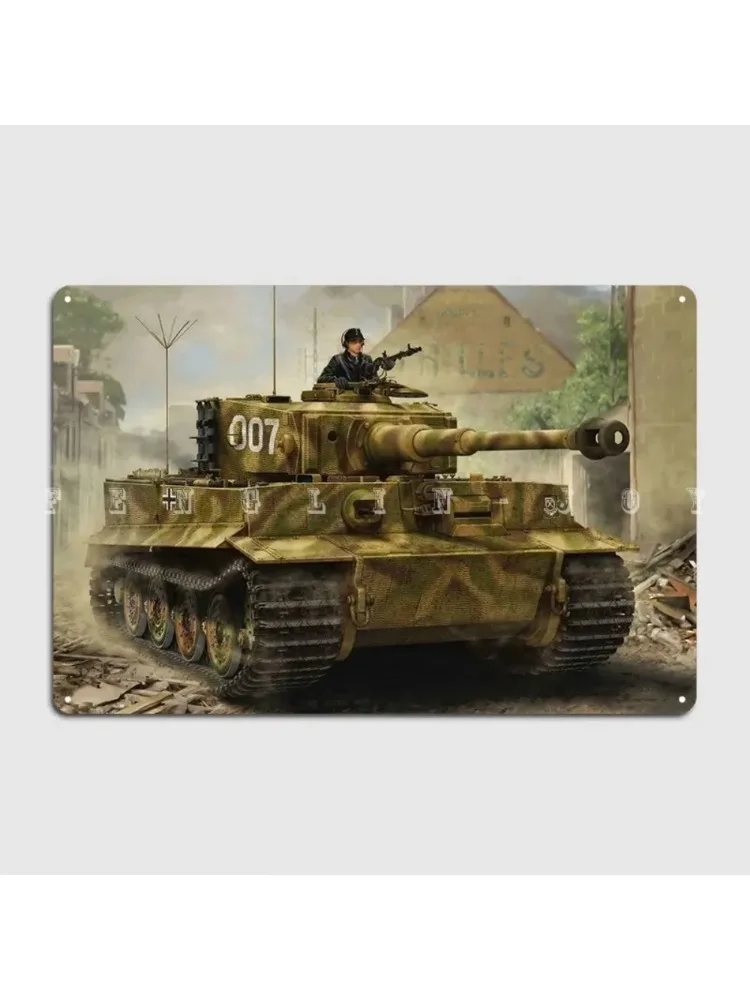 TigerPanzerVintageTinSign Tiger Panzer WW2 – Plaques métalliques Vintage en étain, décoration murale pour salon/club