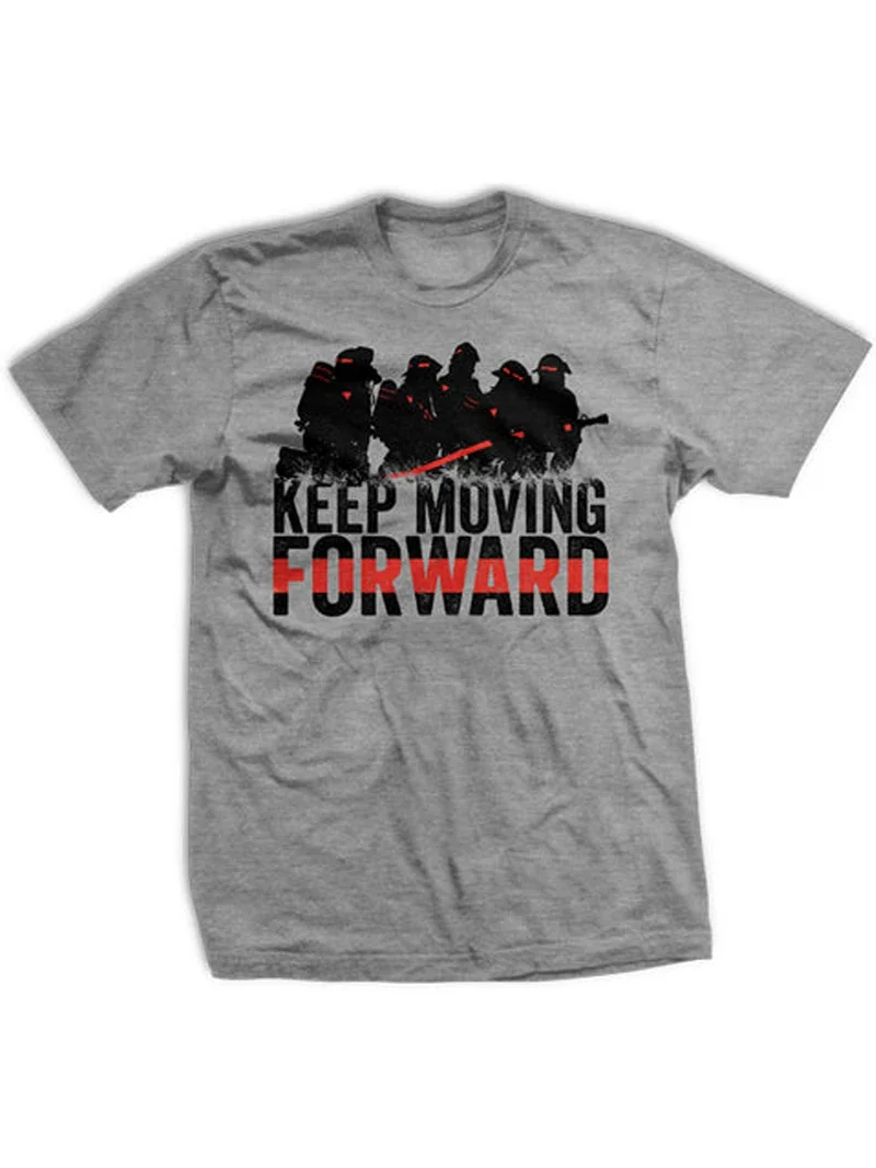 Keep Moving Forward (Fire) Firefighters Silhouette T Shirt. Short Sleeve 100% Cotton Casual T-shirts Loose Top Size S-3XL