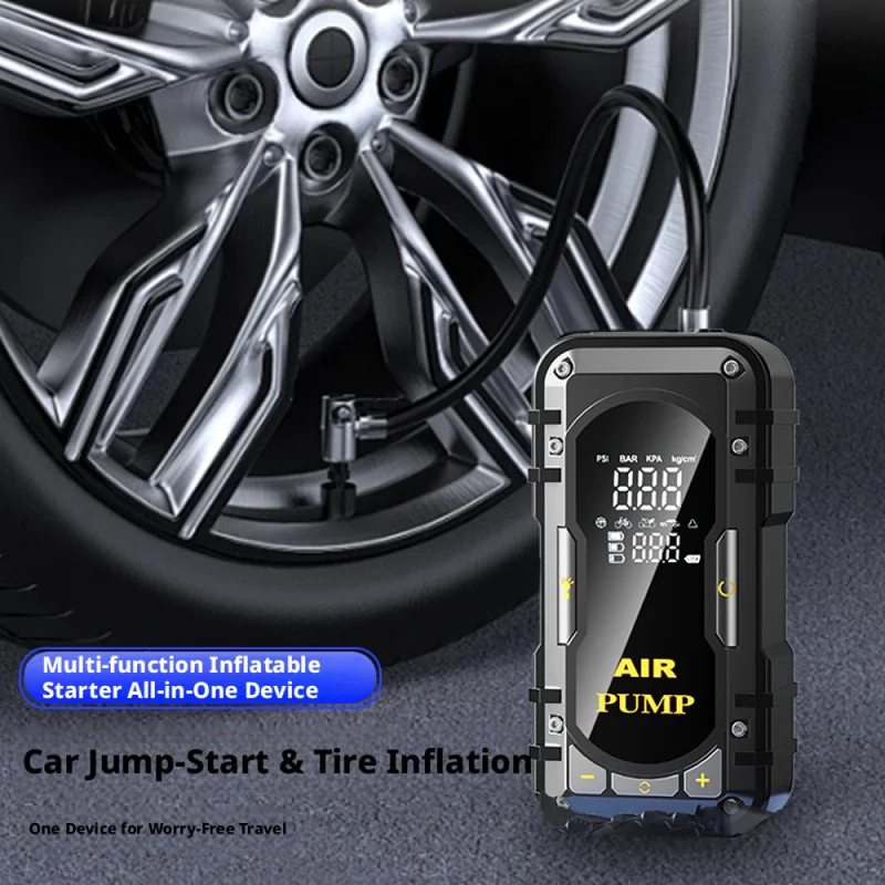 Car-mounted air pump, jump starter power bank, outdoor emergency start power supply, all-in-one inflator, fast tire mini pump