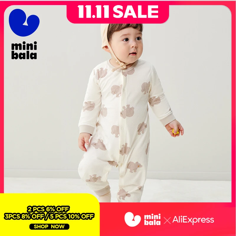 

Мини Bala детский хлопковый боди, мягкий дышащий комбинезон, удобный комбинезон для младенцев, домашняя одежда