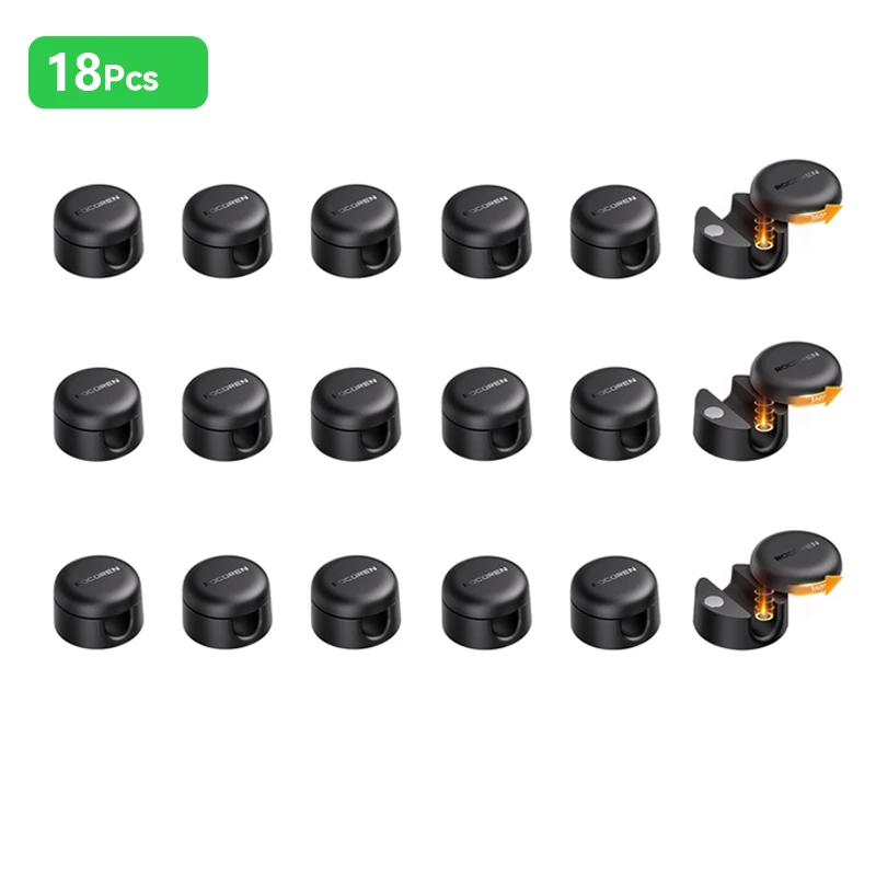 Rocoren 360 ° Rotierender Magnetischer Kabelorganisator Selbstklebende Kabelclips Verstellbarer Kabelhalter für Unter dem Schreibtisch
