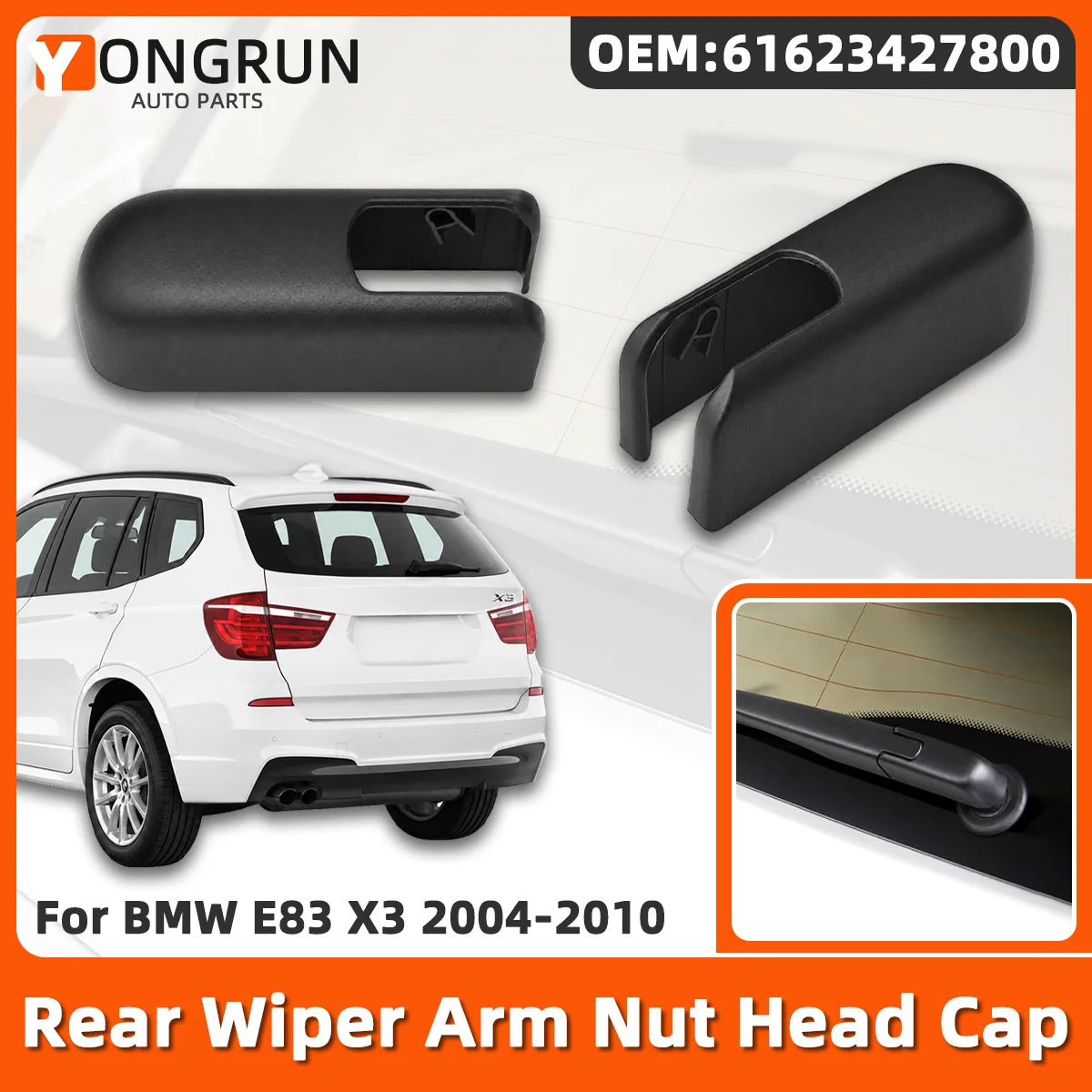 YONGRUN1/2/5pcs Is Suitable For Bmw E83 X3 2004-2010 OE 3427800 61623427800 Car Rear Wiper Arm Nut Cover Durable Nut Protector