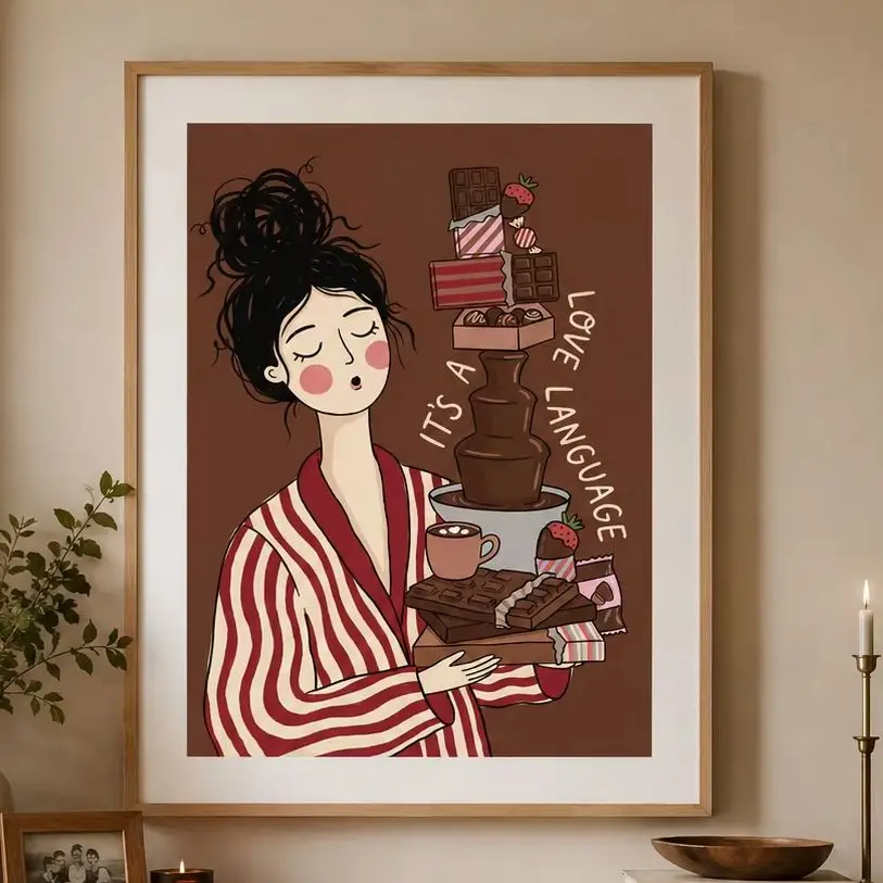 Cocoa Dreams Poster,Canvas Wall Print,High‑Grade Home Decoration Artwork for Bedroom,Living Room,Office & Interior Space
