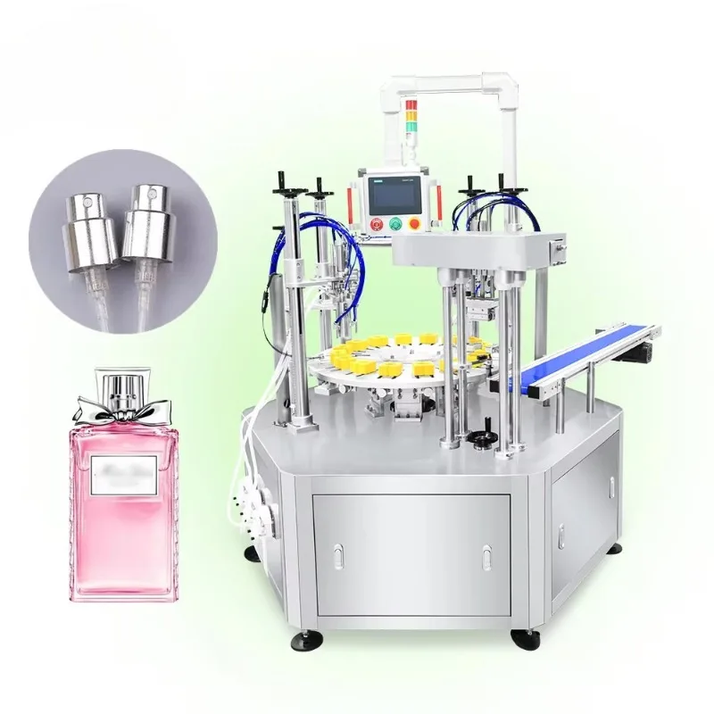 Custom Made  Semi Automatic  Vacuum Filling Rotary Small Perfume Bottle Filling Capping Machine Production