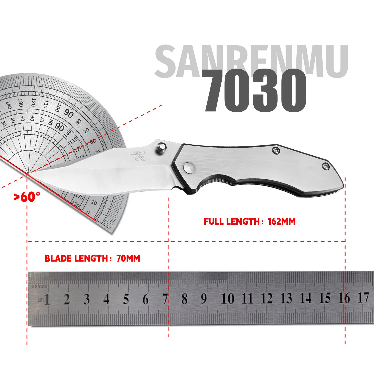 SANRENMU 7030 Outdoor Pocket Folding Knife Survival Rescue Camping daily Cutting Fruit Unpacking portable Utility Tool knives