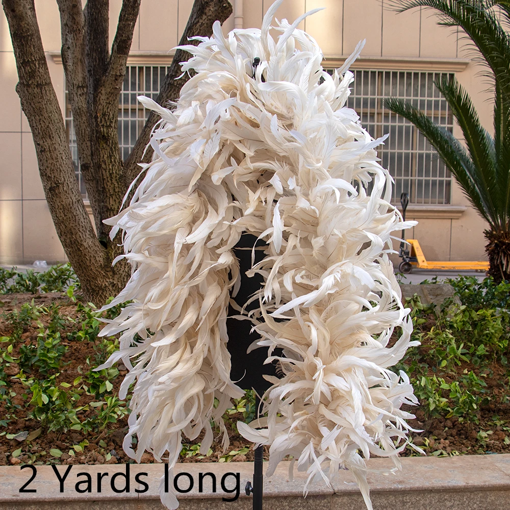 Super Long Rooster Feather Boa Natural Cock Rooster Plume Trims Decoration Shawl for Costume Clothing Decor Scarf 2/3 Yards