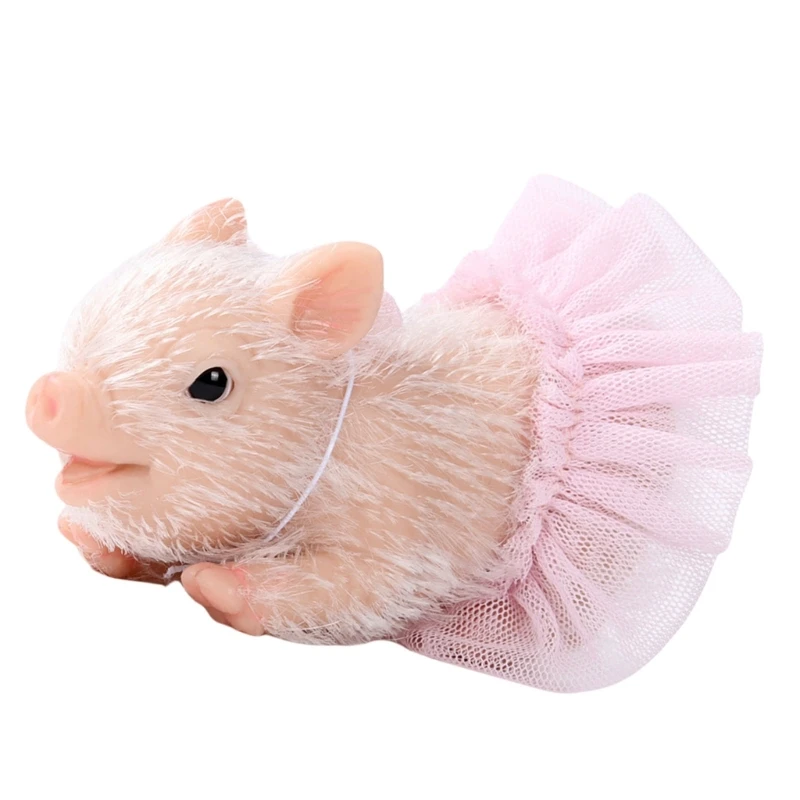 Handmade Realistic Pig Figure Toy Animal Figure Dolls Squeeze Piggy for Stress Relief Animal Figurine Kids Cognitive Toy