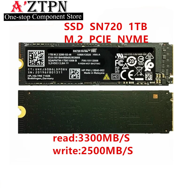 PCIE NVME 2280, WD SN720, 1TB, 256G, M.2 용 SSD, 정품 신제품