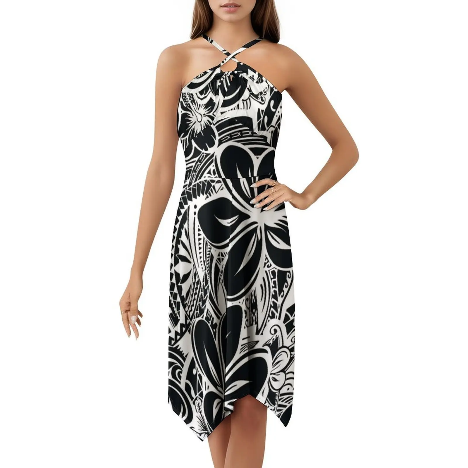 فستان سافاي بولينيزيا قبلية بوهو شيك أنيق أنيق على الشاطئ لحفلات الزفاف ثوب ساموا تابا بولي وشم بولينيزي #5