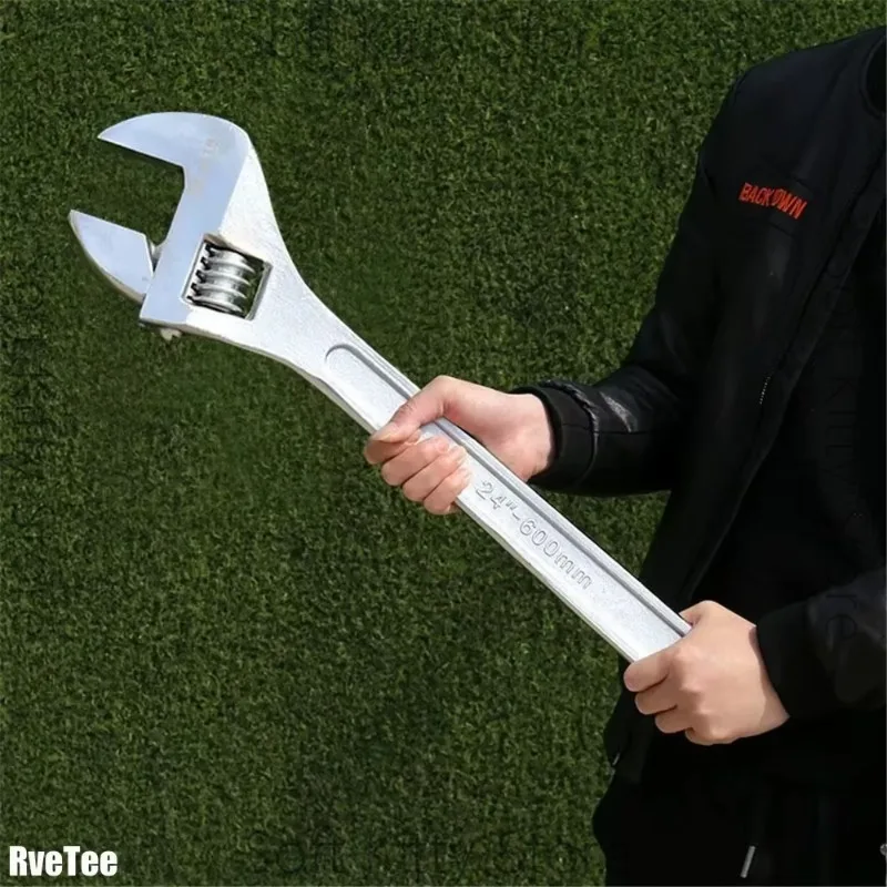 18/24 Inches Adjustable Jumbo Wrench Tool Drop Forged Chrome Plated for Car Repair Plumbing Repairs Tools Accessories