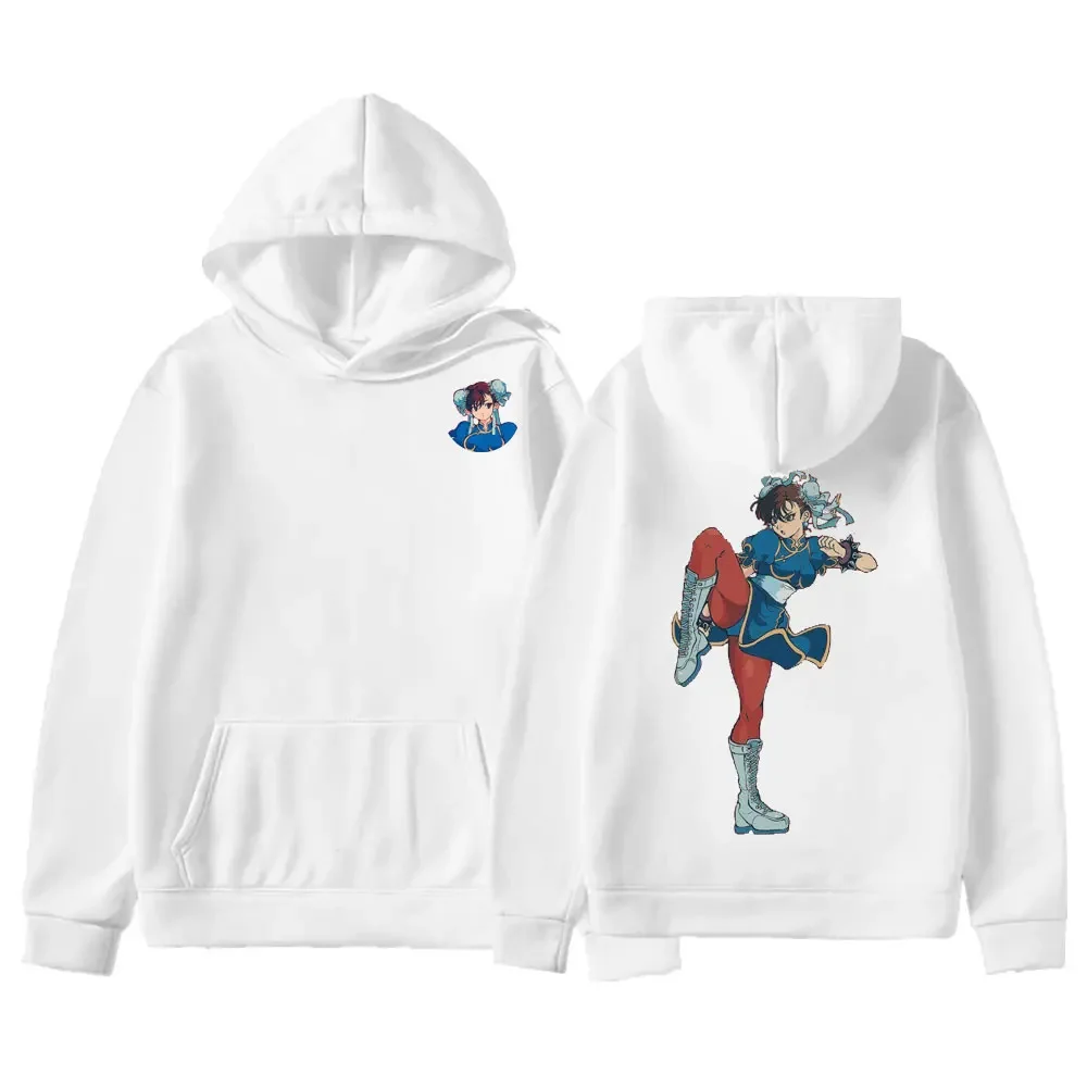 Felpa con cappuccio da uomo Street Fighter Anime Game Stampa Felpa casual autunno/inverno a maniche lunghe Stampa fronte-retro Streetwear