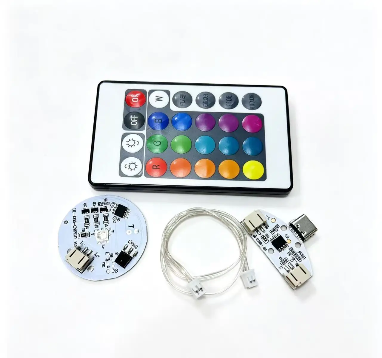 10Set USB Sixteen color light Battery Charger Module Boost 3.7V Adjustable DC-DC Step Up Boost Module Tricolor light Connector
