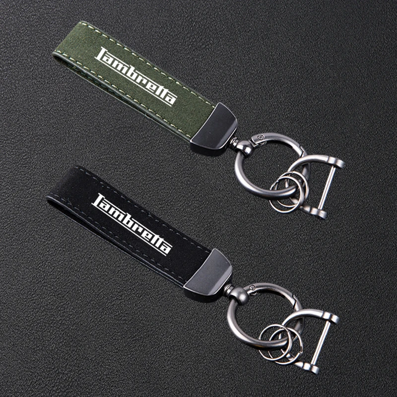 

Motorcycle High-Grade Keyring Leather Suede Keychain For Lambretta G350 X300 V125 V200 V50 X125 Accessories