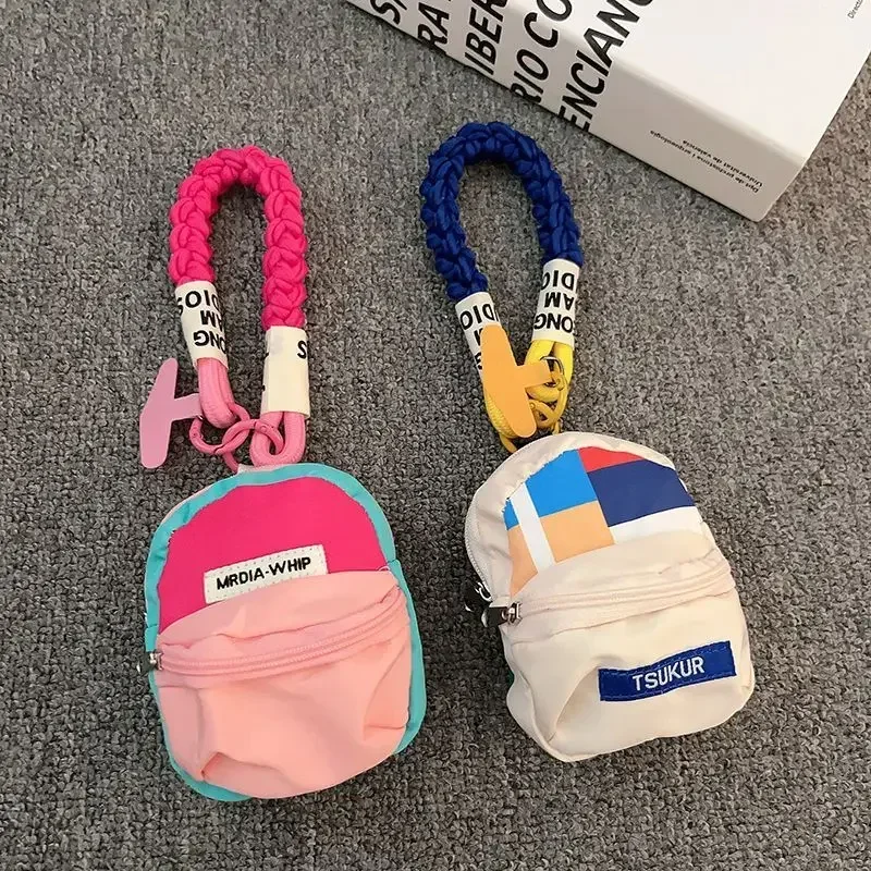 Trendy portable phone lanyard, key, twist wrist lanyard, anti-loss chain, creative coin purse, earphone storage bag