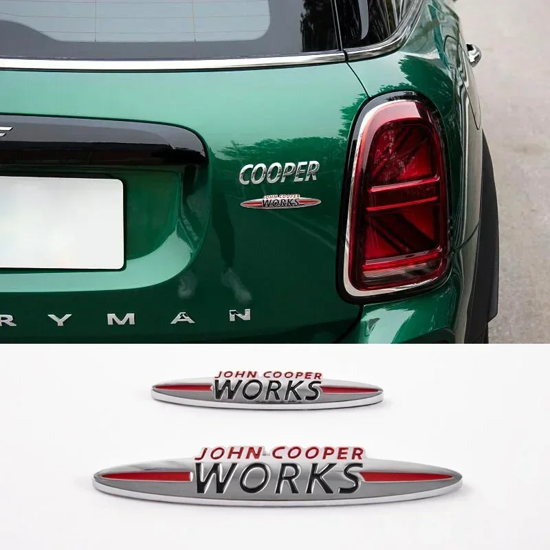 Chrome MINI JCW John Cooper Works Front Grill Emblem Badge Sticker Decals for Clubman Countryman R50 R52 R53 R55 R56 R57 R58 F55