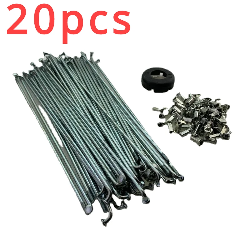 20 pezzi per mozzo ruota moto raggi in filo d'acciaio mozzo ruota applicabile in acciaio 16-17-18 pollici triciclo elettrico bicicletta filo di acciaio