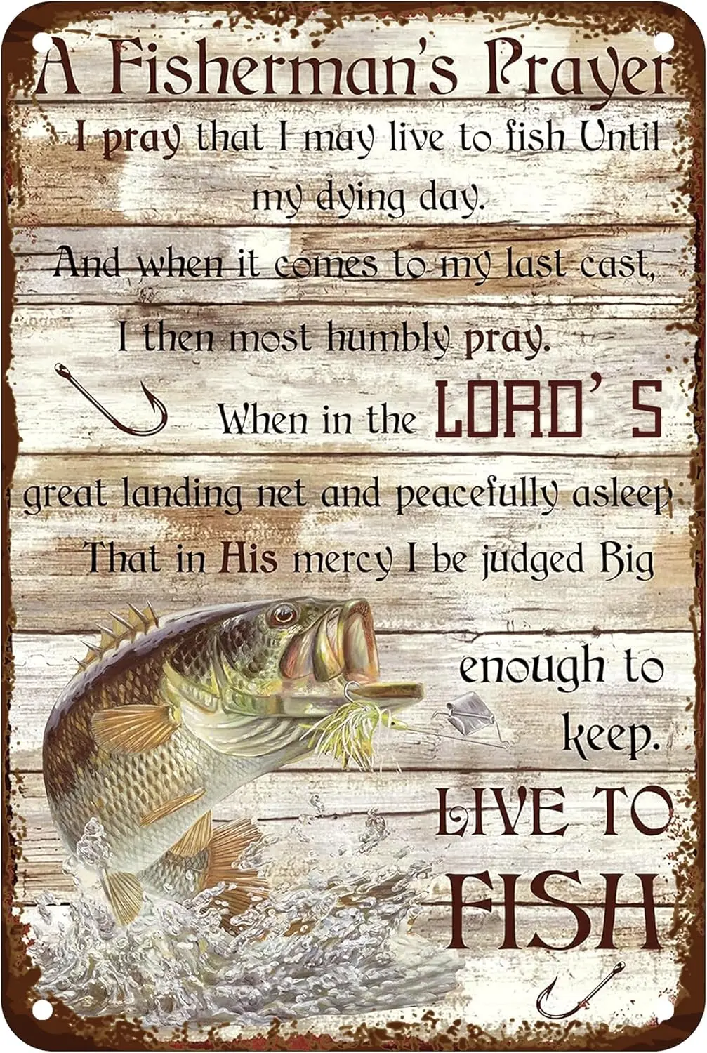 Fisherman Go Fishing Fish Funny Metal Signs Live To Fish Vintage Tin Sign Fishing Decor For Home Bar Cafe Kitchen Outdoor W sign