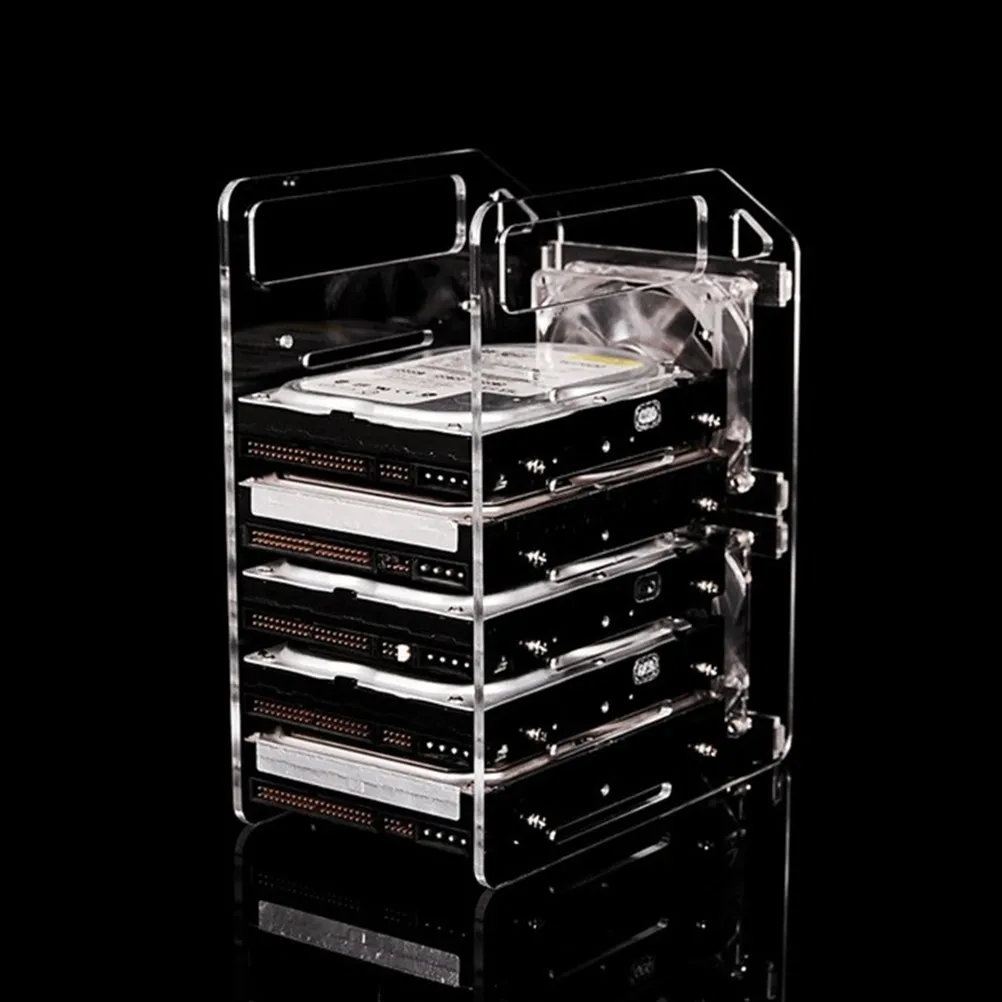 1Set Hard Drive Rack 3.5 Inch Transparent Multi-Layer Mechanical Hard Disk Bracket Heat Dissipation Storage Tray