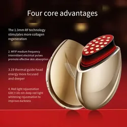 Masajeador de colágeno antiarrugas Rf para estiramiento Facial, instrumento de belleza con luz roja estampada, Ems, máquina de estiramiento Facial