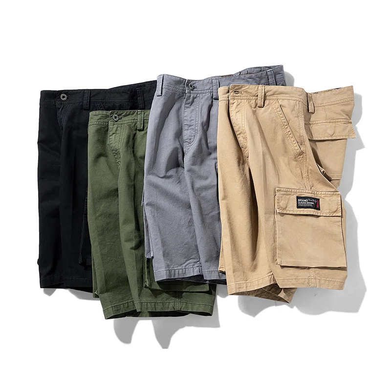 Loose Cropped Pants Men's High-End Jungle Mountaineering Summer New Cargo Shorts Casual All-Matching Straight Multi-Pocket Pants