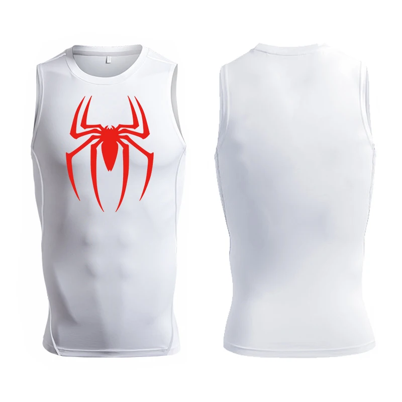 Graphic Sleeveless Compression Shirt for Men Athletic Quick Dry Tank Tops Tees Gym Workout Running Vest Baselayers Undershirts