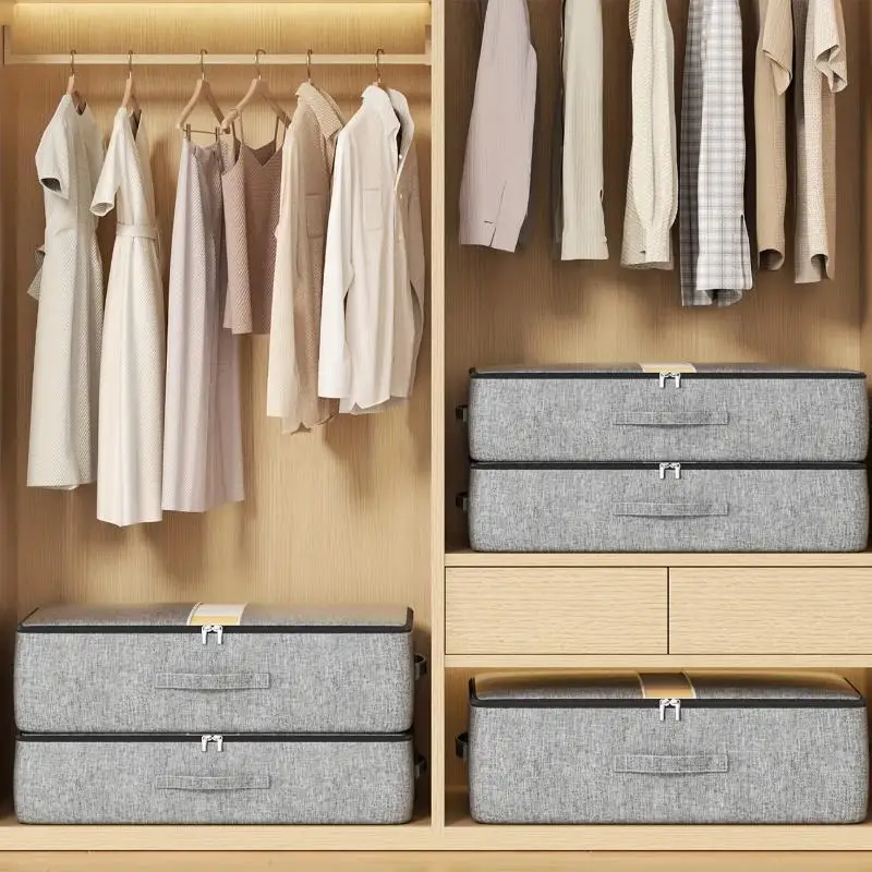 Large Capacity Foldable Under Bed Storage Bag Space Saving Organizer for Quilts Clothes Bedding Closet Home Organization
