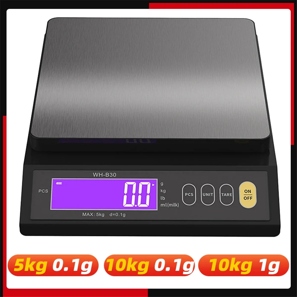 Digital Electronic Kitchen Scale Household Multifunction Stainless Steel Measuring Weighing Baking Tool LCD Display,C