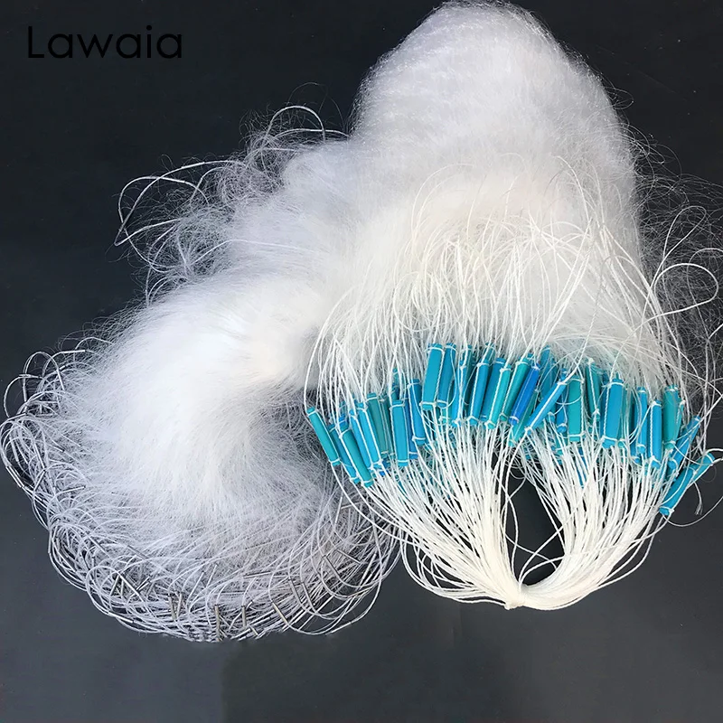 

Lawaia 20M/35M/50M Catch Fishing Gill Net 3-layer Fishing Network Plastic Float Gill Net Lead Sinker Mesh Hole 2cm/3cm/4cm/5cm