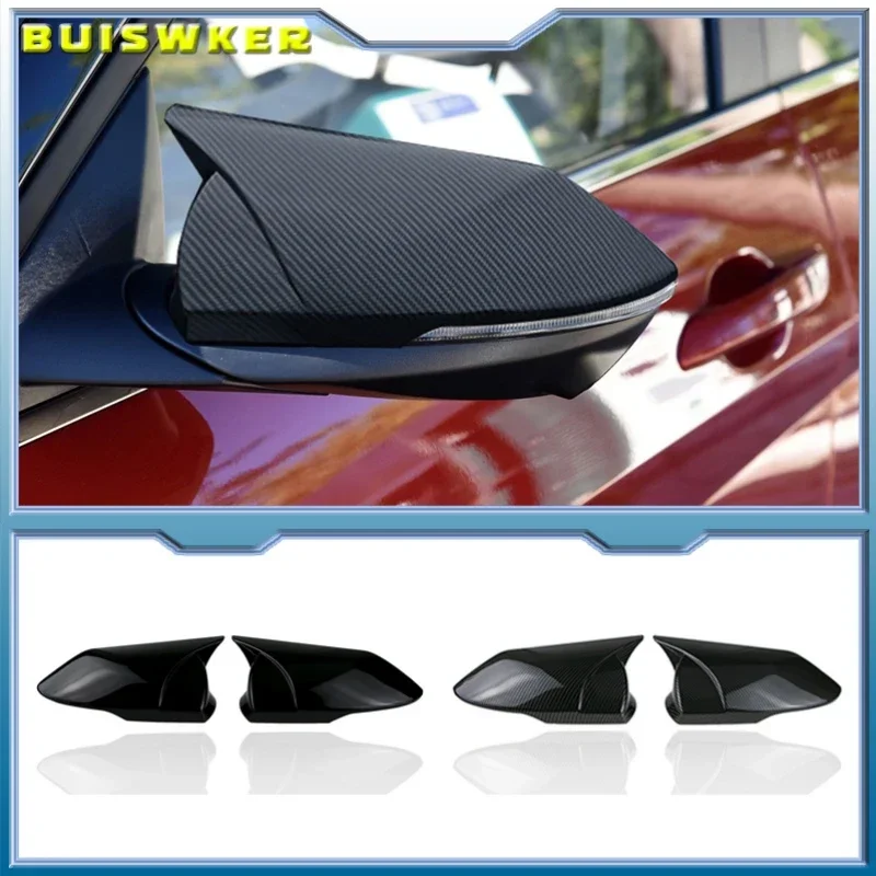 for Hyundai Elantra Avante CN7 2021 ABS rearview mirror protective shell Chrome carbon fiber decorative horn cover exterior