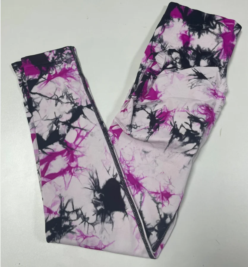 Women Tie-Dye Scrunch Seamless Leggings High Waist Push Up Yoga Training Leggins Workout Sports Gym Running Pants