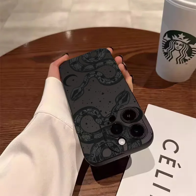 Cute Doodle Funny Snake Phone Case for Samsung Galaxy A56 A36 A16 A15 A35 A55 A34 A54 5G S25 S24 S23 Ultra S22 Plus S21 FE Cover