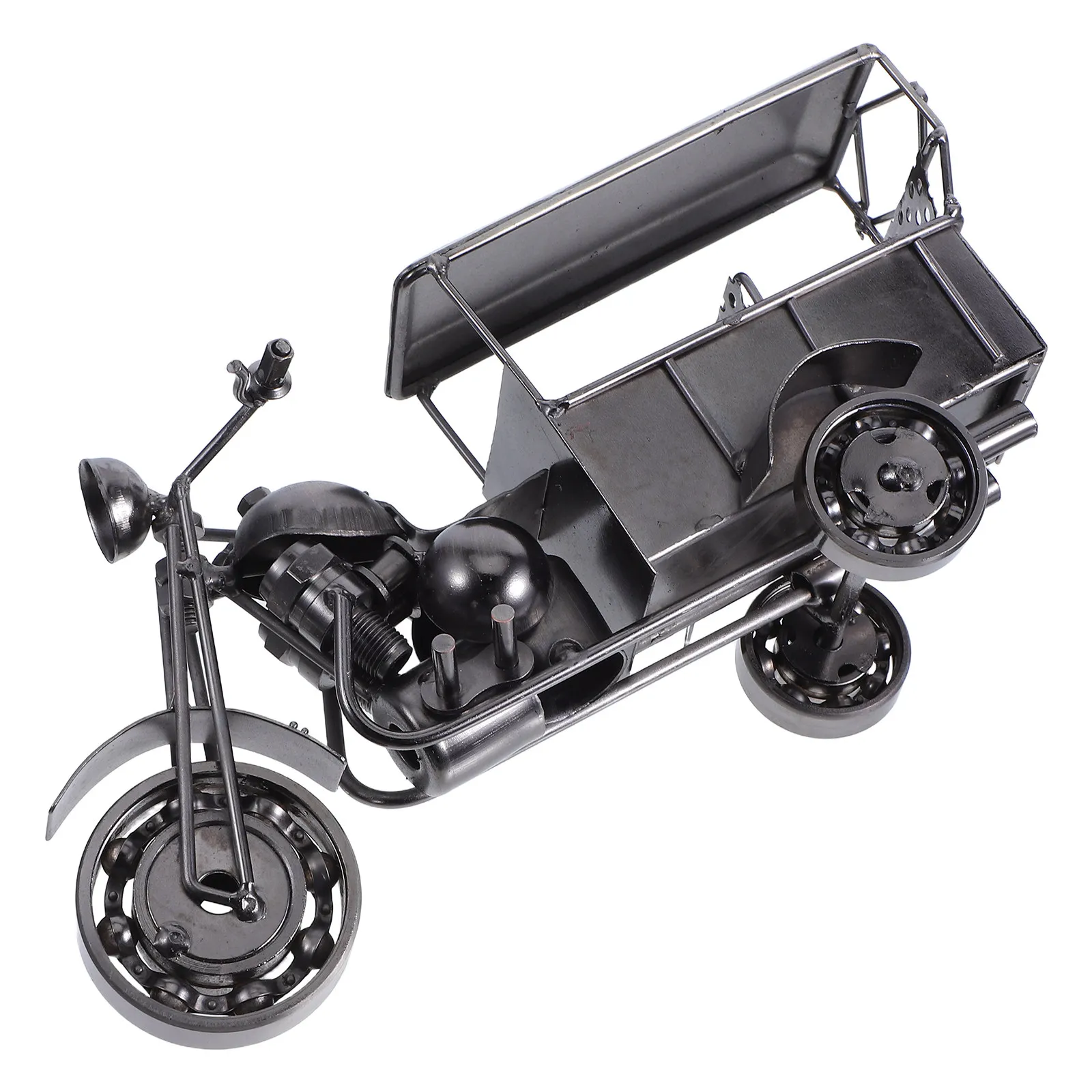 Vintage Metal Tricycle Retro Style Desktop Ornament Home Office Decor Miniature Simulation Lifelike Small Retro Desk Sculpture