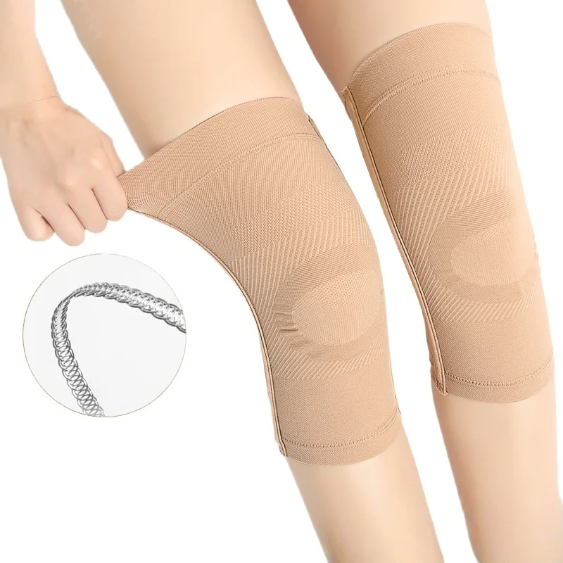 1 Pair Compression Knee Support with Side Springs Support Knee Protector Pad for Arthritis Joint Pain Injury Recovery Knee Brace