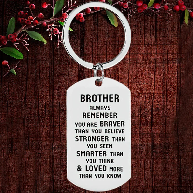 

Charm Brother Sister Gift Keychain Pendant Daughter Son Gift Key Chains Keyrings Always Remember You Are Braver Than You Believe