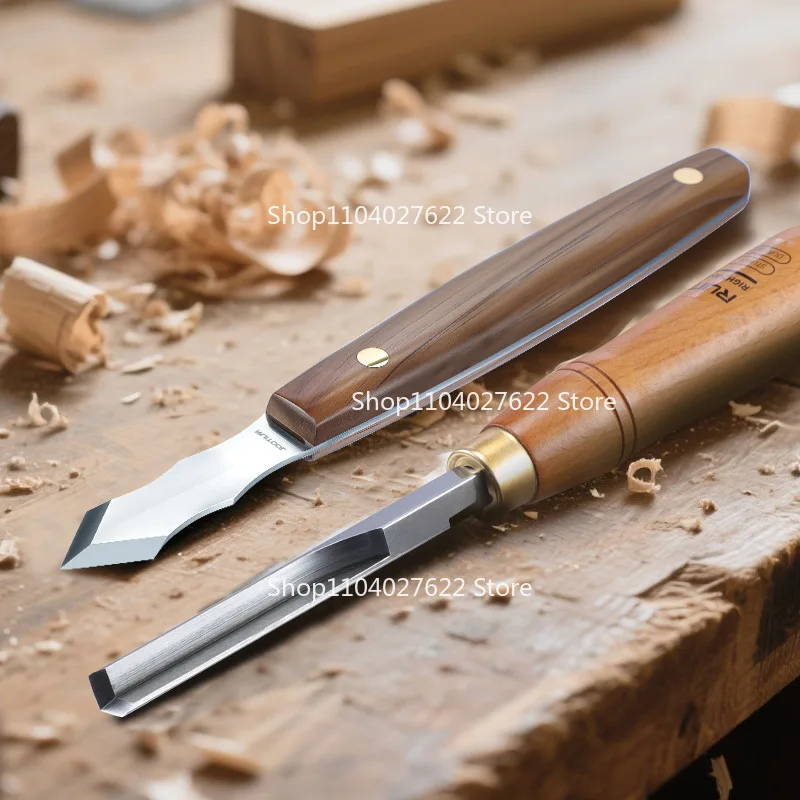 

Для ножа для резьбы с длинной ручкой, деревообрабатывающее долото под прямым углом 90 градусов SK5, нож для резьбы по дереву, ручка из бука, липа по дереву