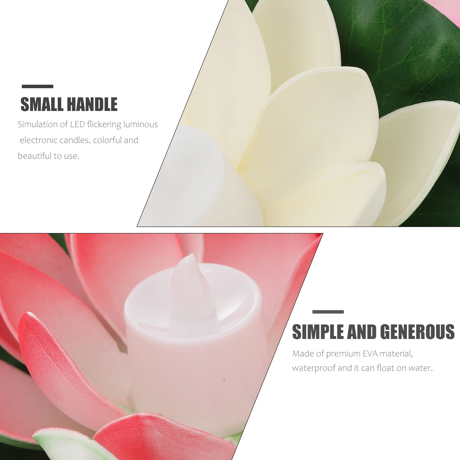 

6Pcs Lotus Lamp LED Floating Candles Flameless Electric Tea Lights Waterproof Safe for Table Centerpieces Garden Party Spa