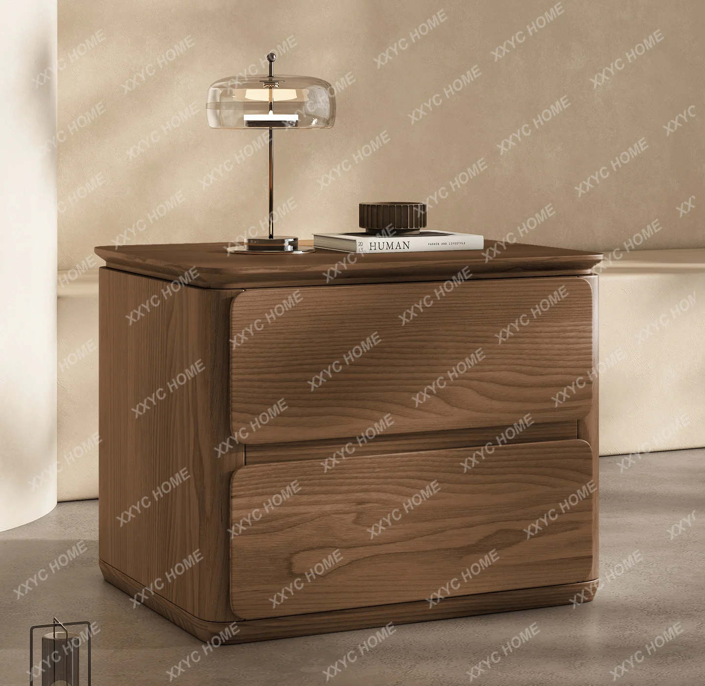 Simple Aesthetic Bedside Tables Premium Elegant Cream Style Design Nightstands Space Saving Table Bedroom Furniture