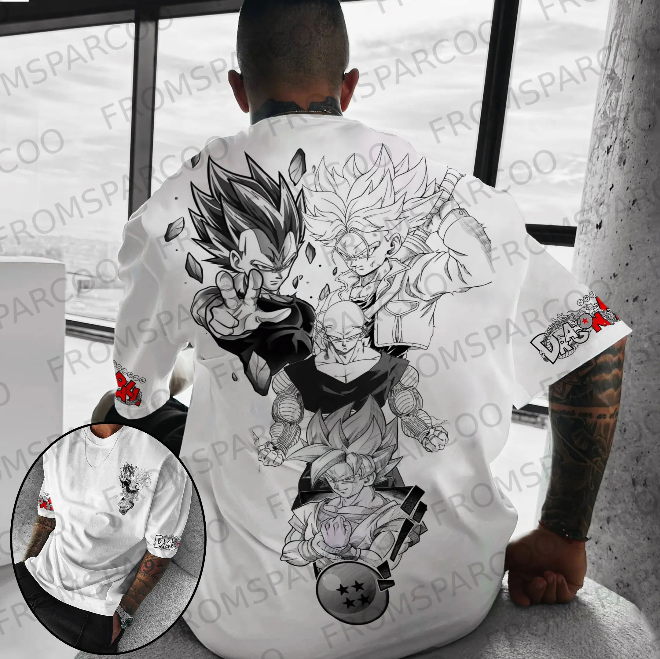 ドラゴンボールトレンド半袖夏トレンド快適スポーツカジュアル半袖人気カップル服半袖半袖