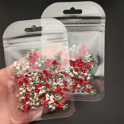 20Pcs/lot 3D Alloy With Shiny Rhinestones Metal Red Cherry Nail Art Decoration Mini Charm DIY Gem Luxury DIY Manicure Accessorie