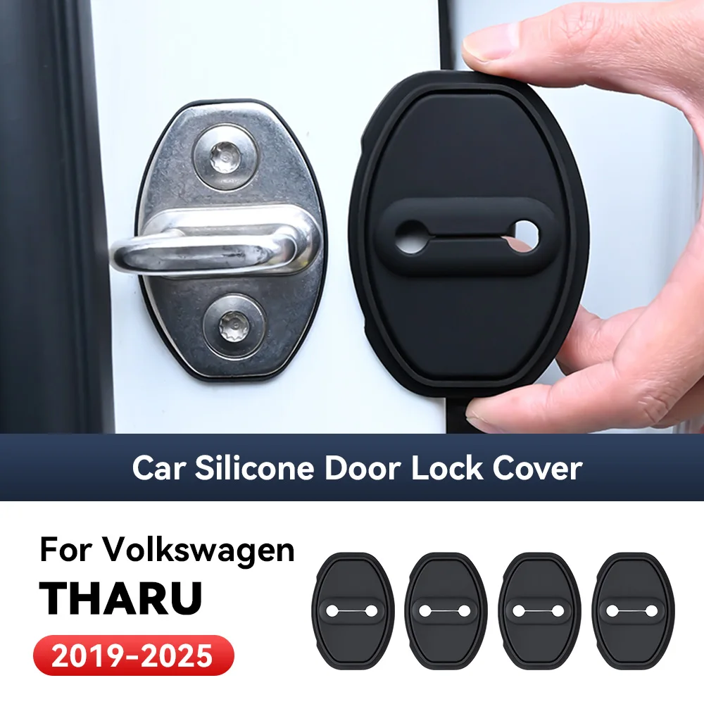 

4pcs Car Decorat Accessories Silicone Protecte Auto Door Lock Latch Shock Absorber Cover For Volkswagen THARU 2019-2025