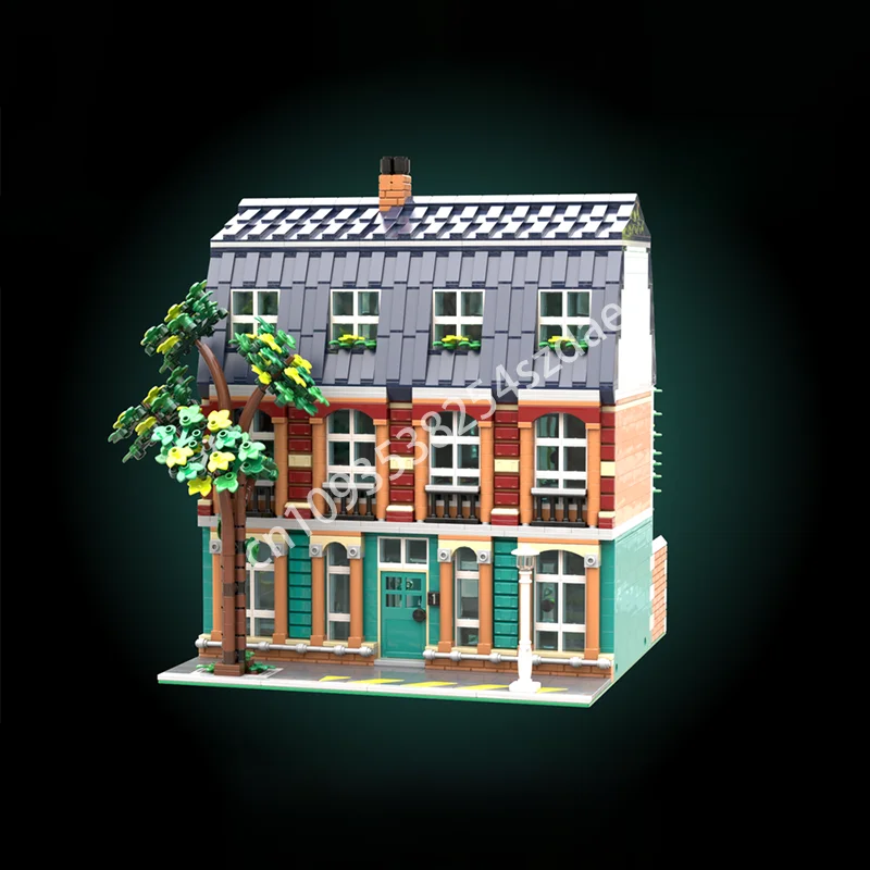 3332 Uds. Edificios modulares escolares MOC, bloques de construcción DIY, juguete creativo de Navidad para niños, construcción de regalos