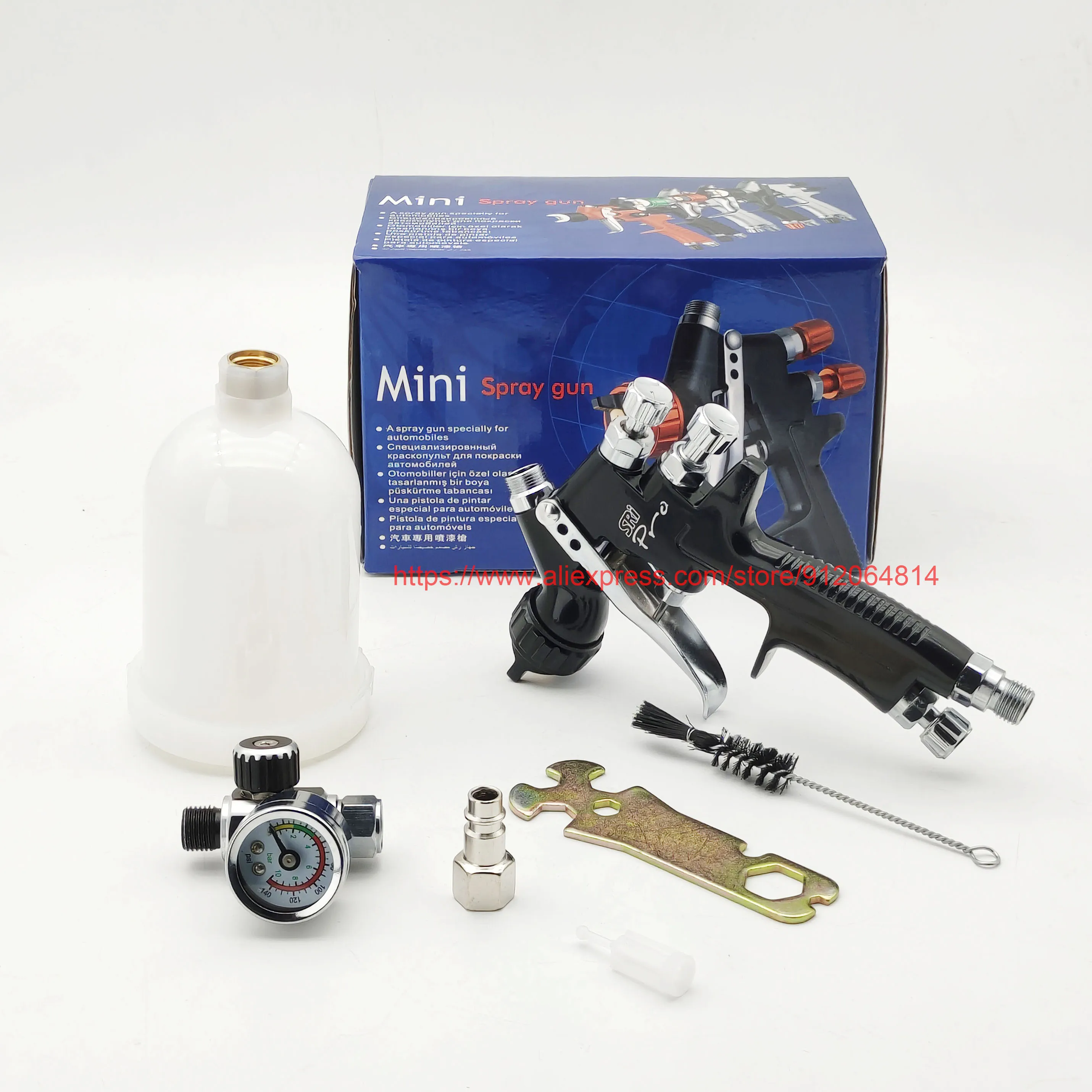 New Black 1.2MM Spray Gun 1.0MM Nozzle Kit 250CC Tank Air Spray Gun Mini Spray Gun Paint Spray Gun For Car Painting