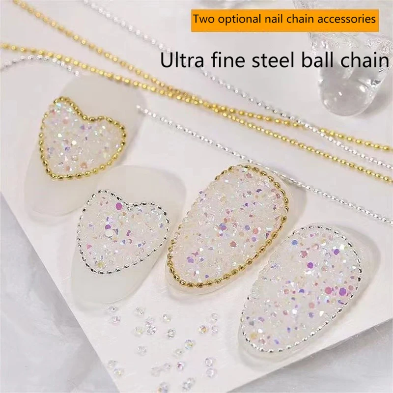 

100cm Metal Chains Nail Charm Rhinestone 3D Nail Art Decorations French Nail DIY Accessories Manicure Tools