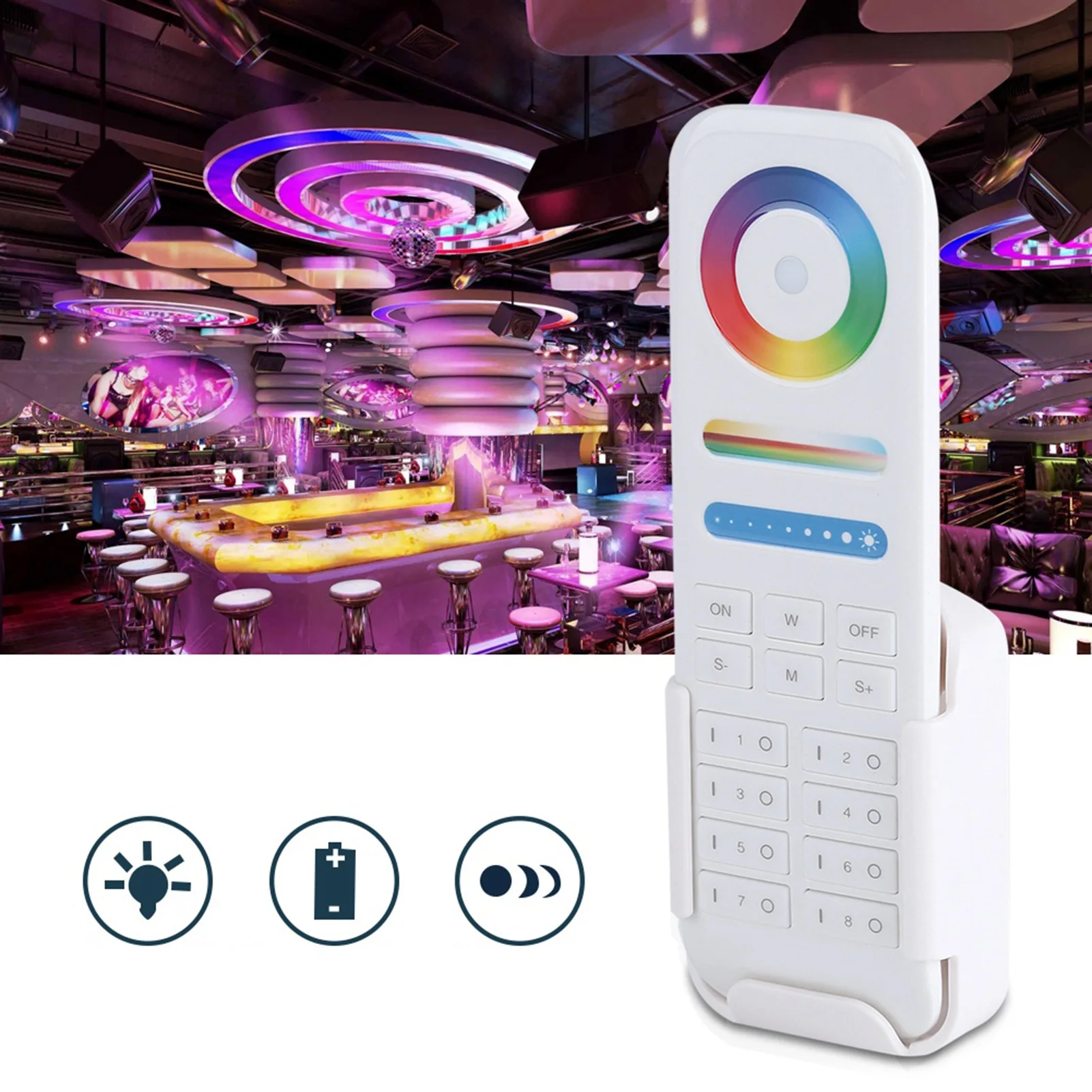 

Milight 2.4G Wireless 8-Zone Remote Controller for RGB+CCT LED Bulbs Strip Lights RGB Remote Controller RGB Light Controller