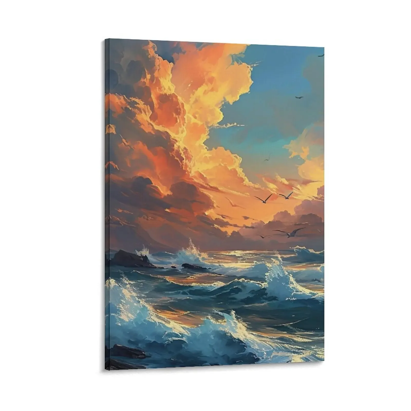 

sunset waves Canvas Painting luxury home decor bedroom decoration wall decoration paintings
