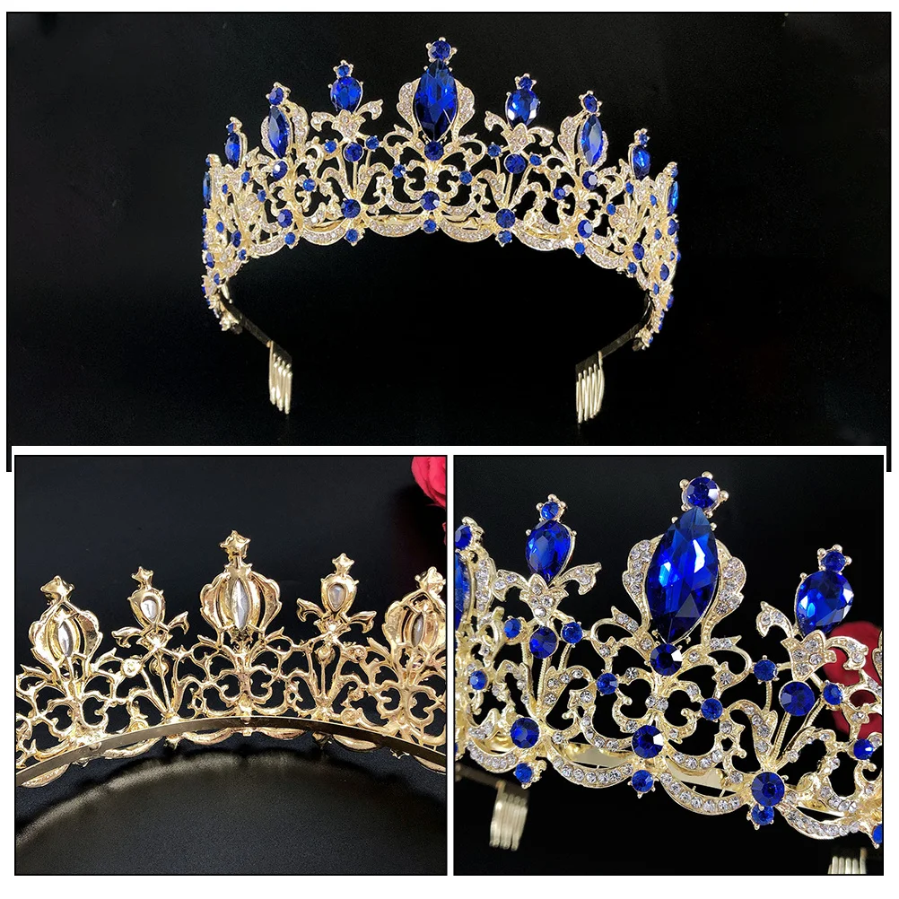 1Pcs Bride Crown Elegant Wedding Tiara Comfortable Hair Headdress Charming Bridal Banquet Rhinestone Decor Bride Crown